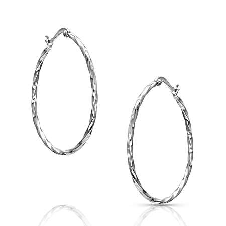 Cut Rope Hoop Earrings