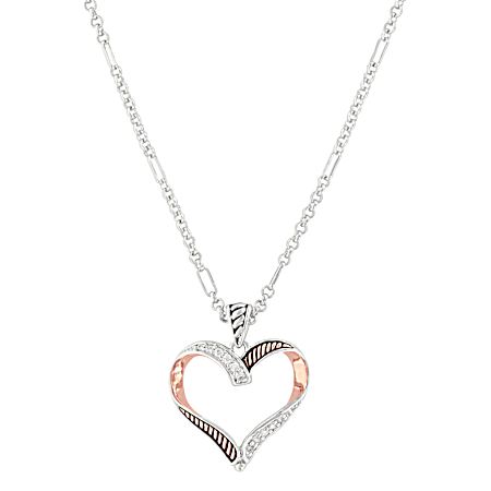 Facets of Love Rose Gold Heart Necklace