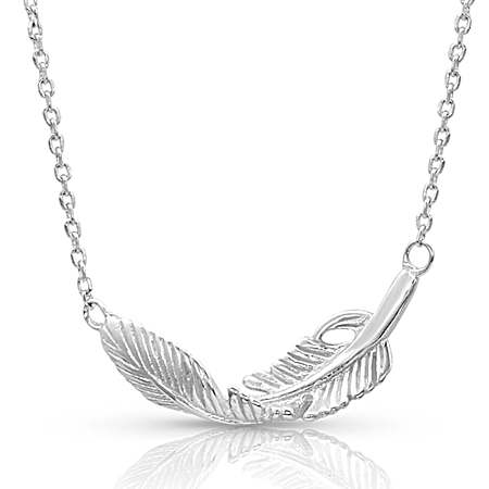 Turning Feather Pendant Necklace