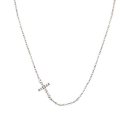 Quiet Faith, Tiny Crystal Cross Choker Necklace