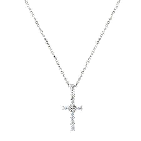 Acadian Cross Baguette Necklace