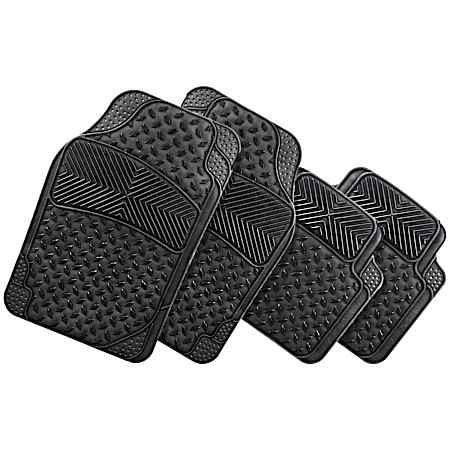 4 Pc Black Heavy Duty All Weather Universal Floor Mats