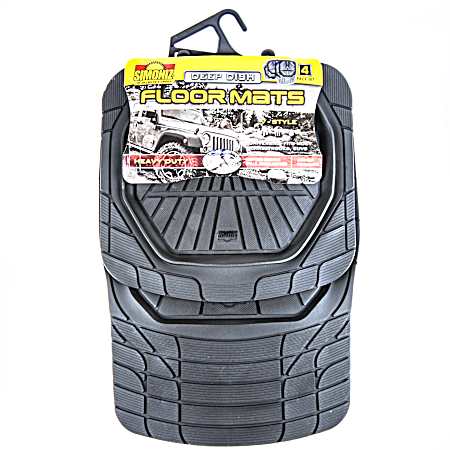 4 Pc. Deep Dish Floor Mats - V-Style Black