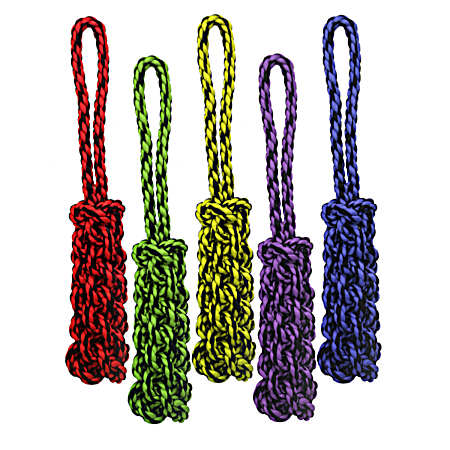 Nuts for Knots 16 in Rope Tug w/ Braided Stick Dog Toy - Assorted