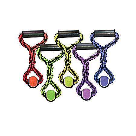 Nuts for Knots 20 in Rope Tug w/ Tennis Ball Dog Toy - Assorted