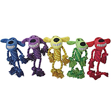 11 in Rope Body Loofa Dog Toy - Assorted