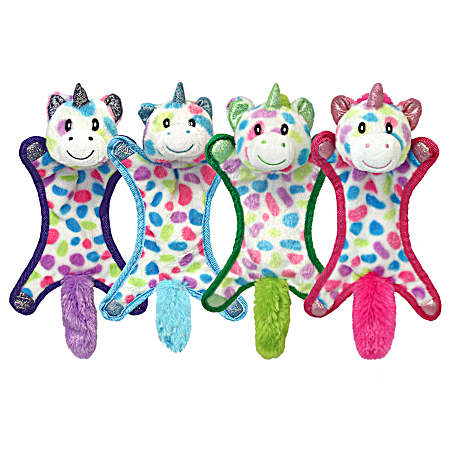 10 in Unicorn Plush Dog Toy - Assorted