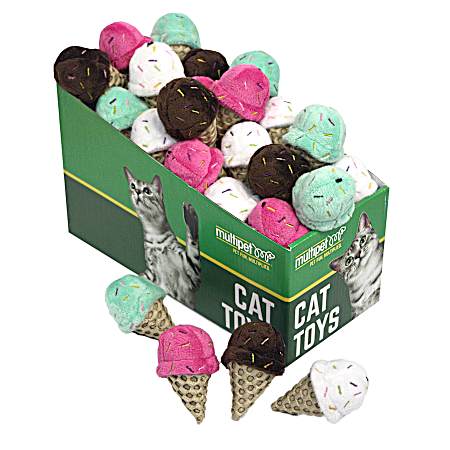 Ice Cream Cone w/ Catnip Cat Toy - Assorted