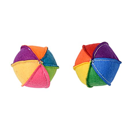 2.5 in Felt Beach Ball Cat Toy - Assorted