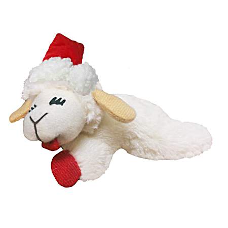 4 in Lamb Chop w/Santa Hat Cat Toy - Assorted