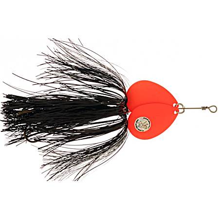 Double Showgirl 7.5 in Black/Orange Musky Spinner Lure