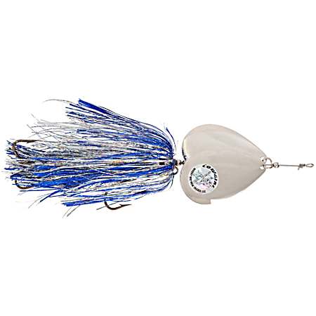 Double Cowgirl 10 in Blue Silver/Nickel Musky Spinner Lure