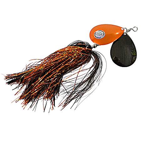 Double Showgirl 7.5 in Black/Orange Musky Spinner Lure