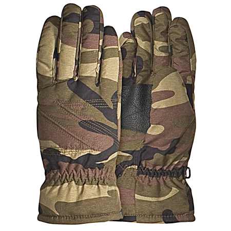 Kids' Camo Ski Gloves