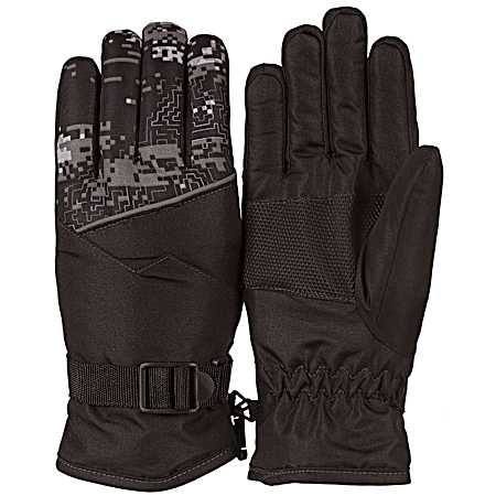 Kids' Black/Disruption Digital Black Ski Gloves