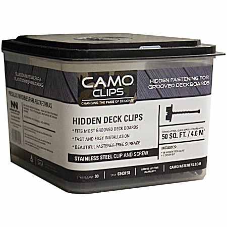 Universal Stainless Steel Hidden Deck Clip - 90 Ct