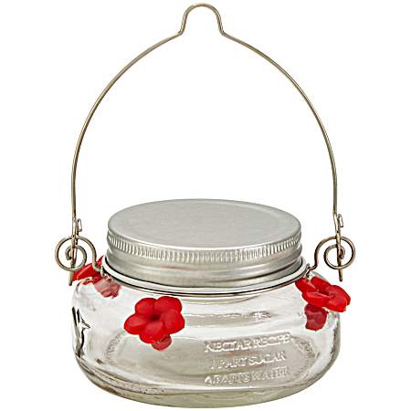 6 oz Mason Jar Hummingbird Feeder