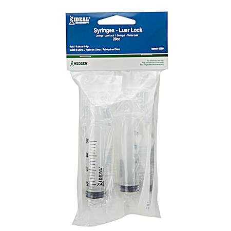 20cc Luer Lock Disposable Syringe - 4 Pk