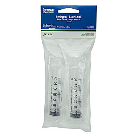 35cc Syringe Luer Lock Disposable - 2 Pk