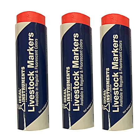 Orange Livestock Markers - 3 Pk