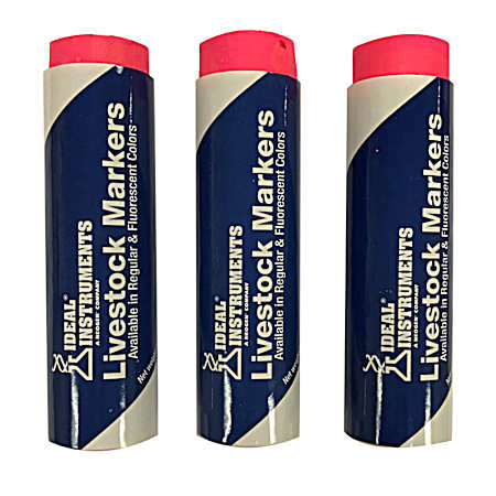 Pink Livestock Markers - 3 Pk