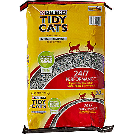Tidy Cats 24/7 Performance Long-Lasting Odor Control Non-Clumping Scented Cat Litter, 20 lbs