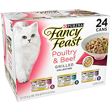 Fancy Feast Adult Poultry & Beef Grilled Collection Wet Cat Food - 24 pk