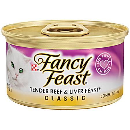 Fancy Feast Adult Tender Beef & Liver Feast Classic Pate Wet Cat Food 3 oz
