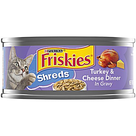 Friskies Adult Shreds Turkey & Cheese Dinner in Gravy Wet Cat Food