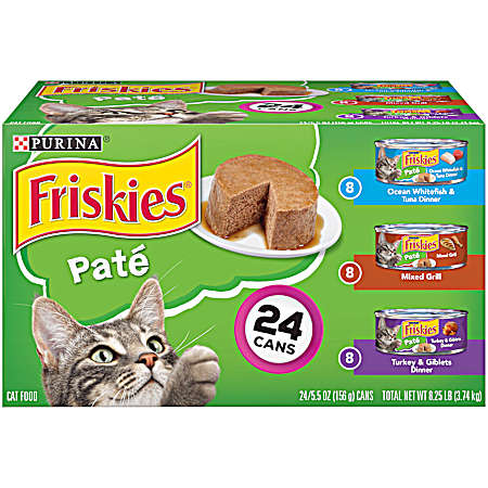 Friskies Adult Pate Assorted Flavor Wet Cat Food - 24 pk