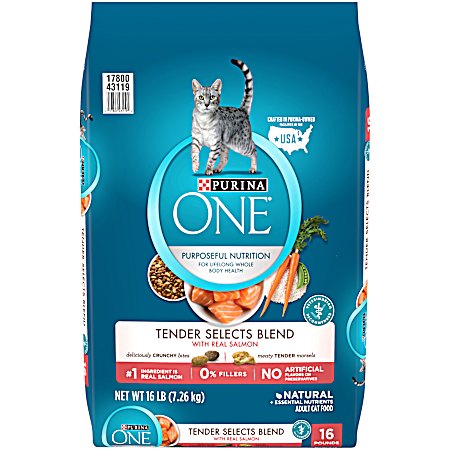 ONE Adult Tender Selects Blend Salmon & Tuna Dry Cat Food