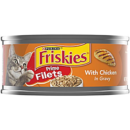 Friskies All Lifestages Prime Filets w/ Chicken in Gravy Wet Cat Food, 5.5 oz Can