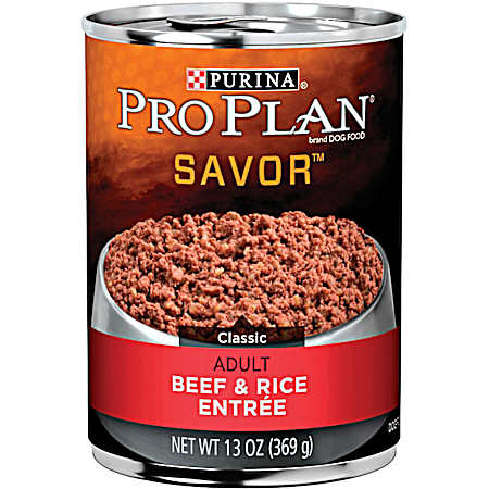 Pro Plan Savor 13 oz Adult Classic Beef & Rice Entree Wet Dog Food