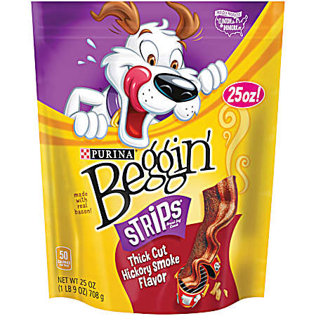 Beggin' Strips Thick Cut Hickory Smoke Flavor Dog Treats 25 oz