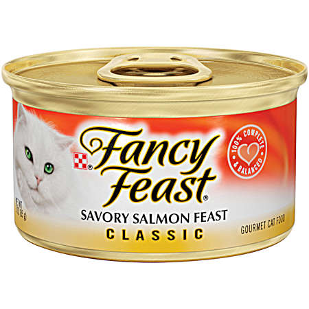 Fancy Feast Adult Savory Salmon Feast Classic Pate Wet Cat Food 3 oz