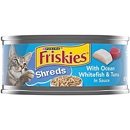 Friskies Adult Shreds w/ Ocean Whitefish & Tuna in Sauce Wet Cat Food
