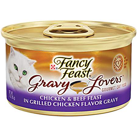 Fancy Feast Adult Gravy Lovers Chicken & Beef Feast in Gravy Wet Cat Food 3 oz