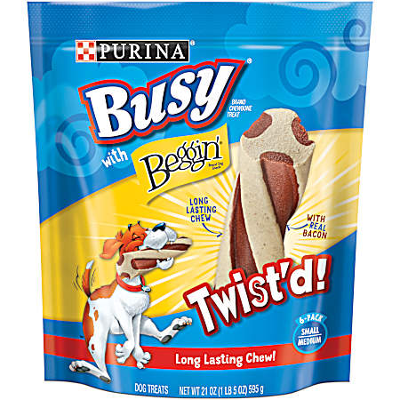 Busy w/ Beggin Twist'd Small/Medium Dog Treats - 6 pk