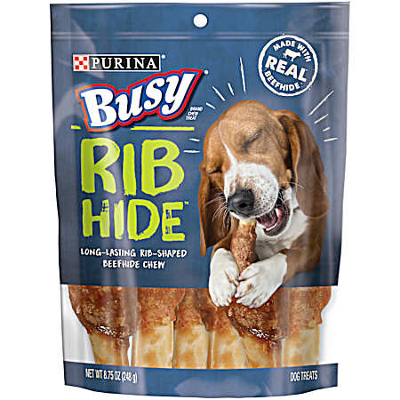 Busy Rib Hide Beef Dog Chew Treats