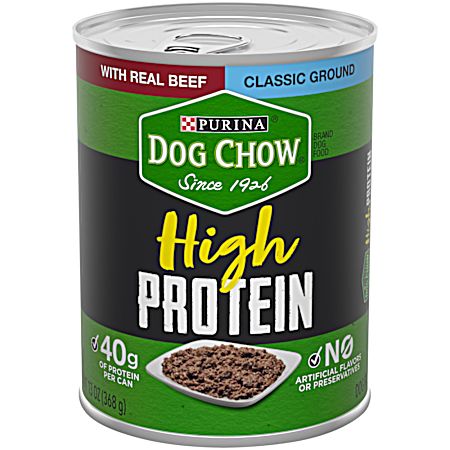 Dog Chow Adult High Protein Classic Ground Beef Wet Dog Food, 13 oz Can