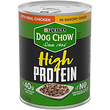 Dog Chow Adult High Protein Chicken in Gravy Wet Dog Food, 13 oz Can