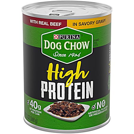 Dog Chow Adult High Protein Beef in Gravy Wet Dog Food, 13 oz Can