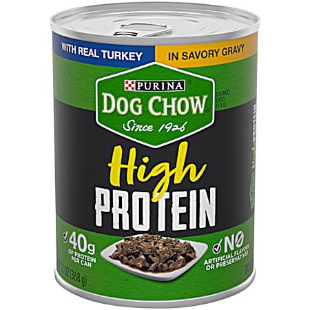 Dog Chow Adult High Protein Turkey in Gravy Wet Dog Food, 13 oz Can