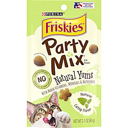 Friskies Party Mix Natural Yums Catnip Flavor Cat Treats
