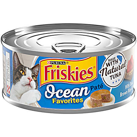Friskies Adult Ocean Favorites Tuna & Brown Rice Wet Cat Food, 5.5 oz Can