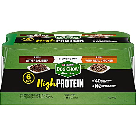 Dog Chow Adult High Protein Savory Gravy Variety Pack Wet Dog Food - 6 pk