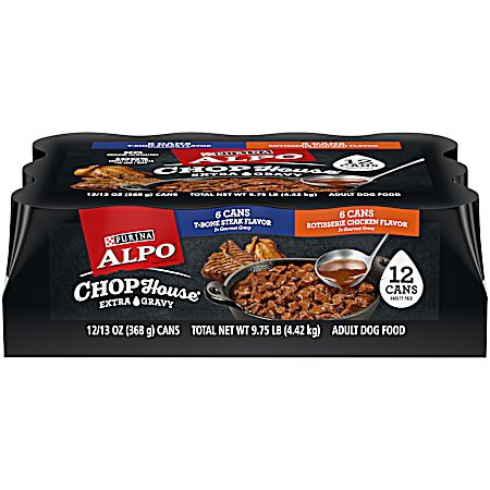 Alpo Adult Chop House Steak & Chicken Variety Pack Wet Dog Food - 12 pk