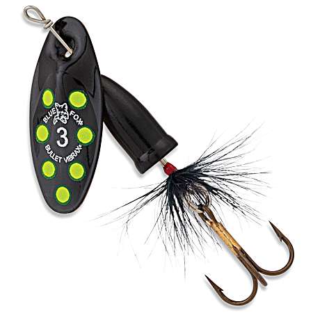 Vibrax Bullet Fly - Black/Fl. Yellow Dots