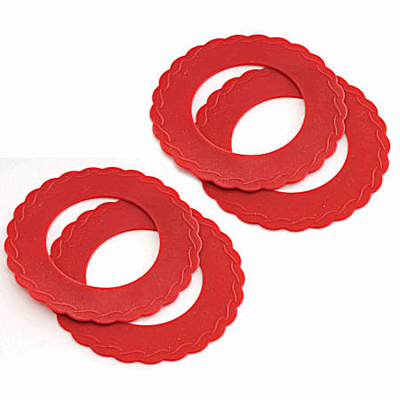 Red Silicone Mini Pie Pan Shields - Set of 4