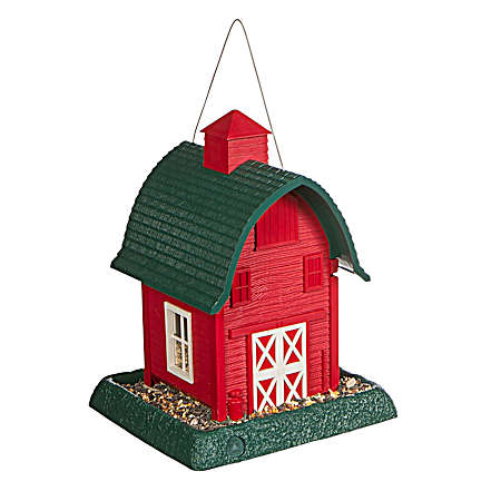 Village Collection Red Barn Bird Feeder